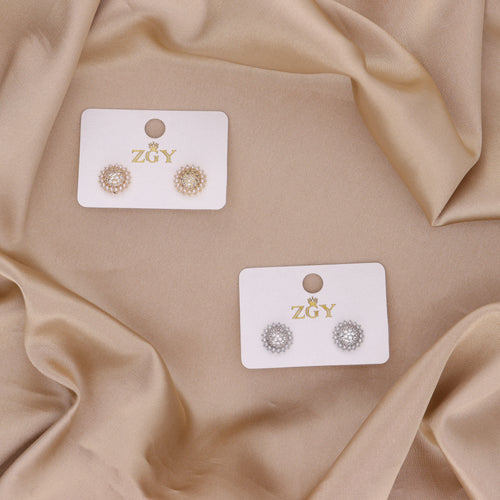 Brincos com Zircônia Folheados de Tarraxa (R0121-08)