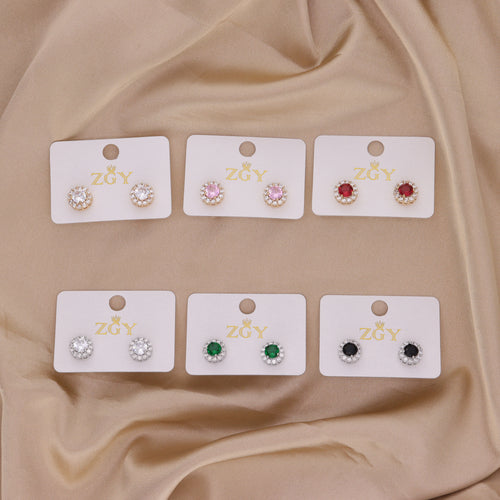 Brincos com Zircônia Folheados de Tarraxa (R0121-23)