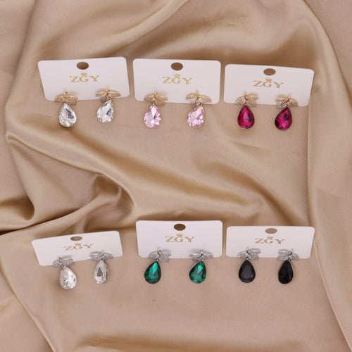 Brincos com Zircônia Folheados de Tarraxa (R0122-09)