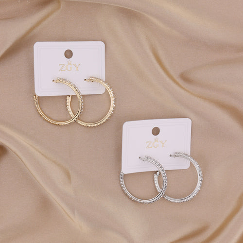 Brincos Folheados de Argola (3CM)  (ZGY-B1701)