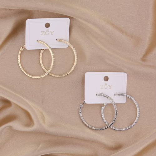 Brincos Folheados de Argola (4 CM ) (ZGY-B1801)