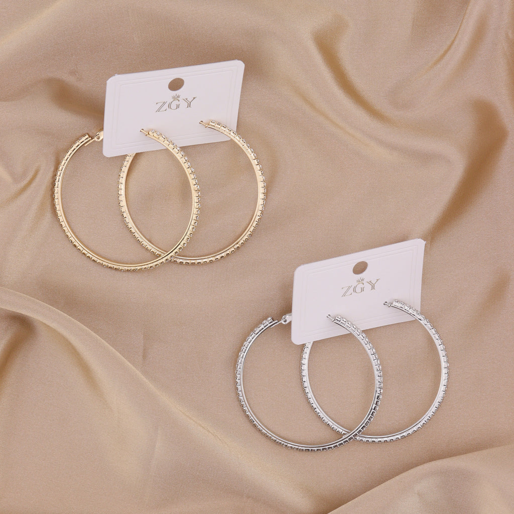 Brincos Folheados de Argola (5 CM ) (ZGY-B1901)