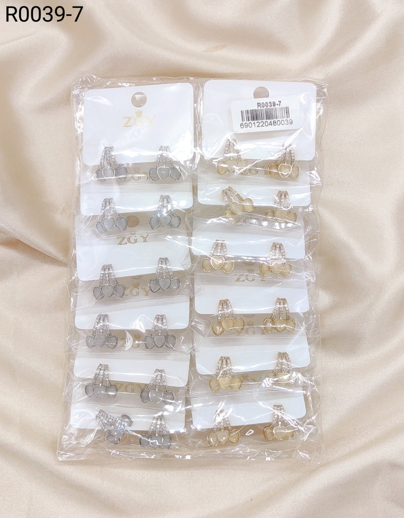 Brincos Folheados 1 dúzia com 12 pçs (R0039-7)