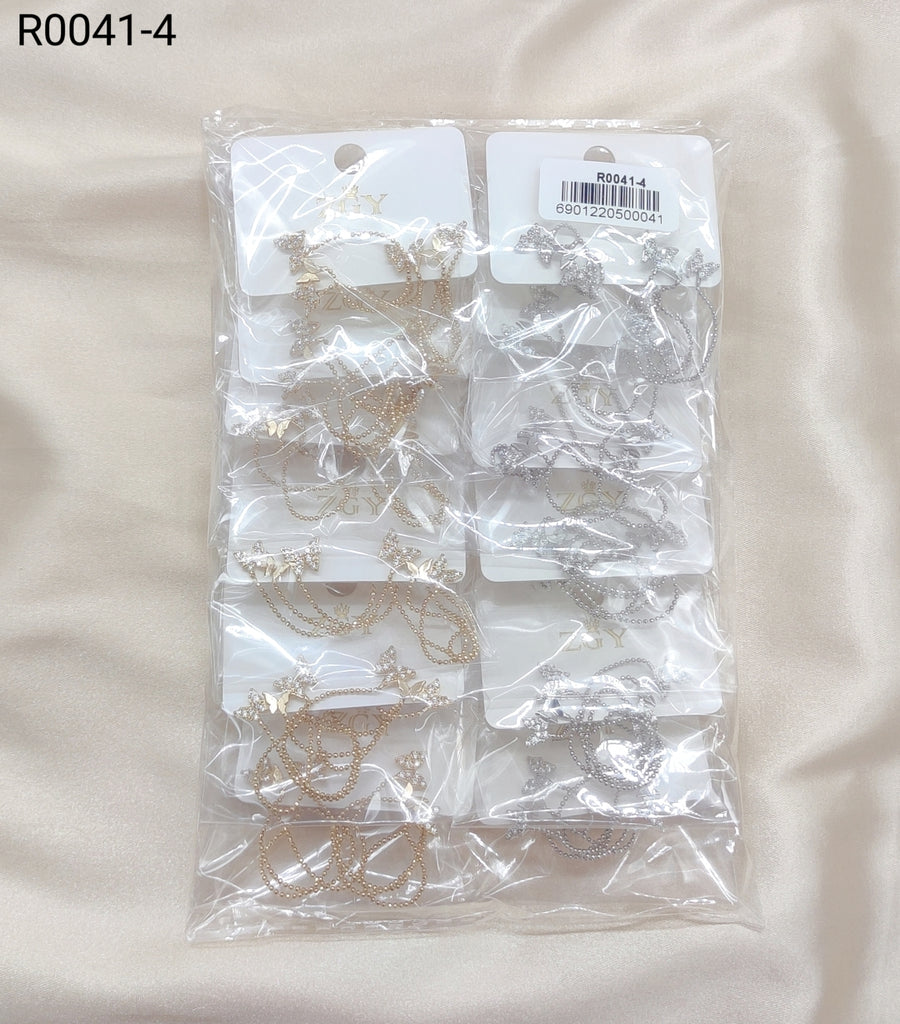 Brincos Folheados com Strass 1 dúzia com 12 pçs (R0041-4)