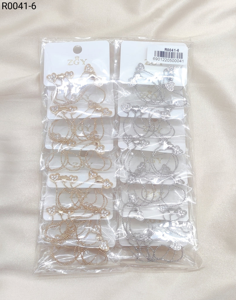 Brincos Folheados com Strass 1 dúzia com 12 pçs (R0041-6)