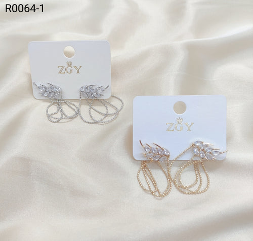 Brincos Folheados com Zircônia 1 dúzia com 12 pçs (R0064-1)