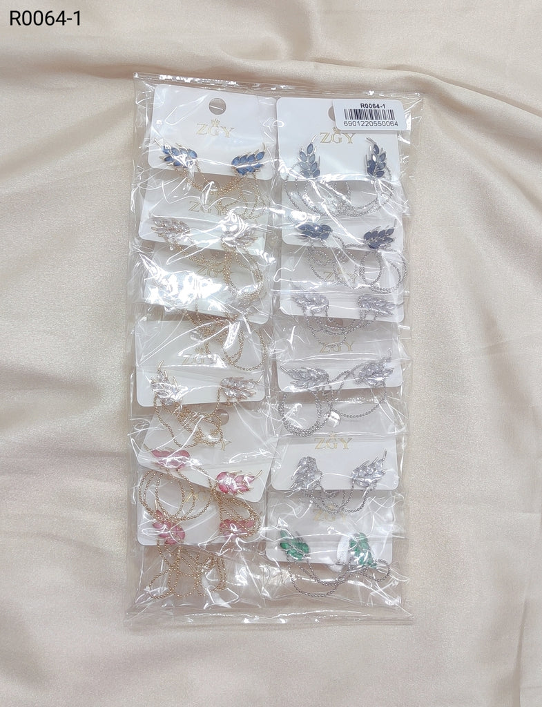Brincos Folheados com Zircônia 1 dúzia com 12 pçs (R0064-1)