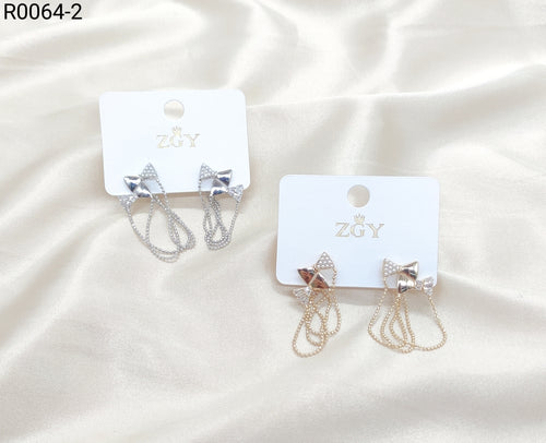 Brincos Folheados  com Strass 1 dúzia com 12 pçs (R0064-2)