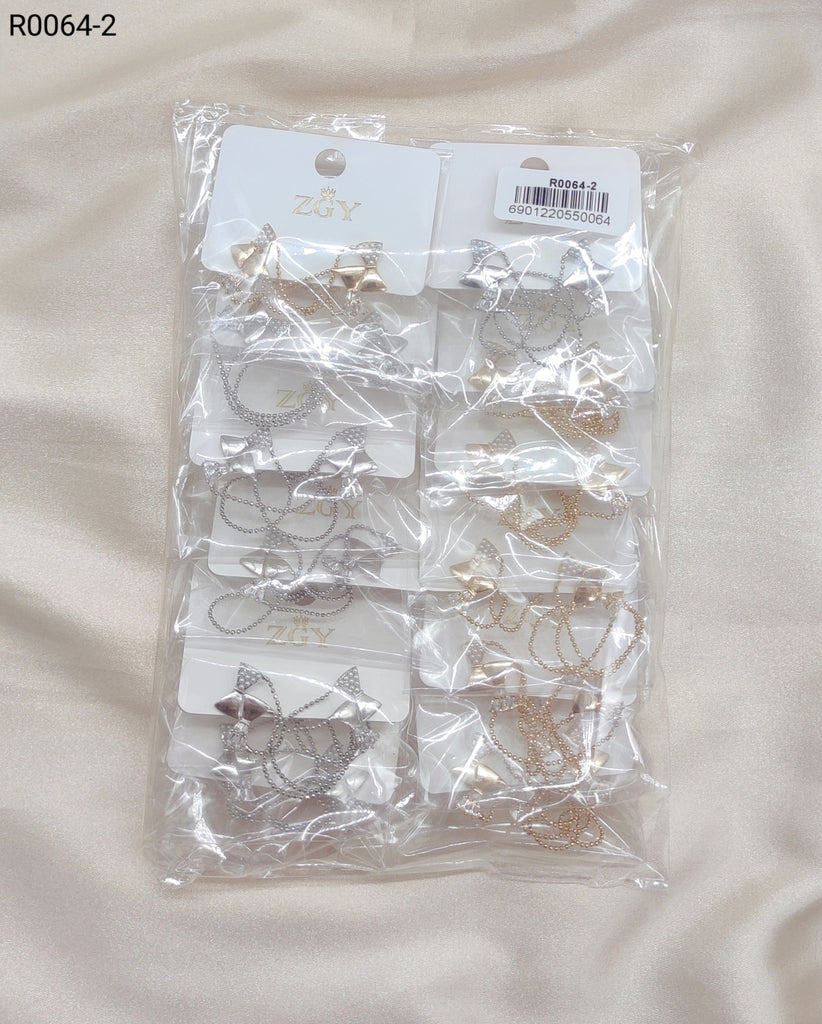 Brincos Folheados  com Strass 1 dúzia com 12 pçs (R0064-2)