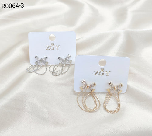 Brincos Folheados com Strass 1 dúzia com 12 pçs (R0064-3)