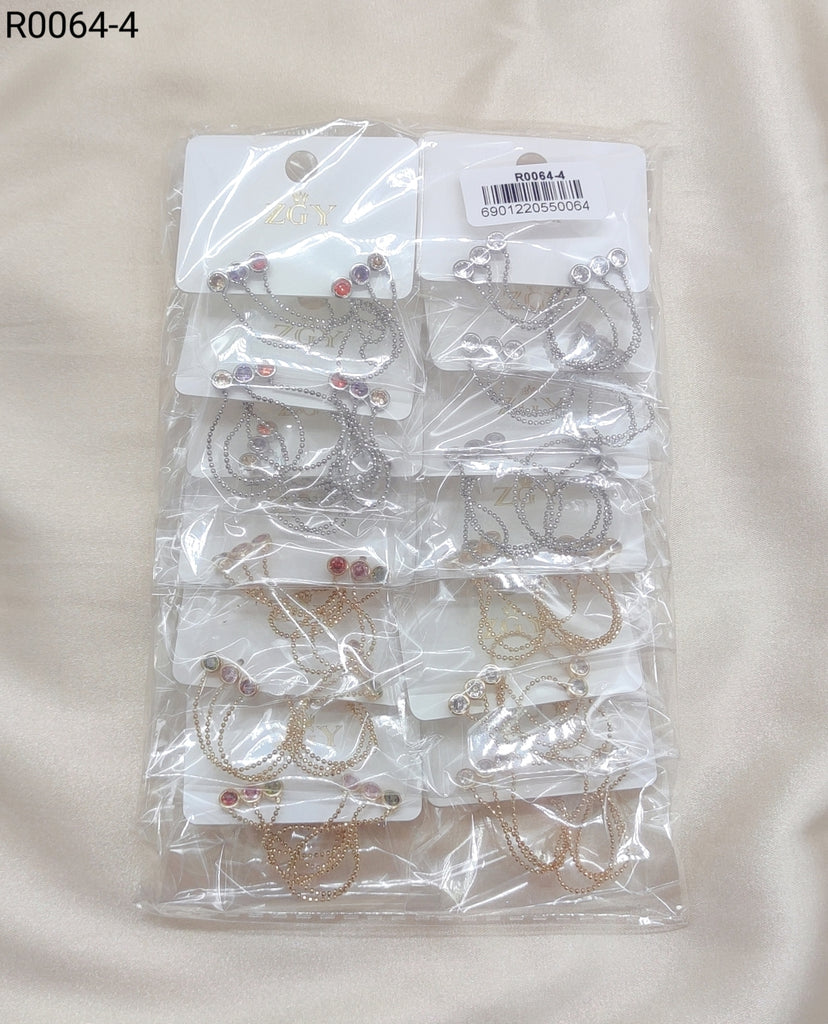 Brincos Folheados com Zircônia 1 dúzia com 12 pçs (R0064-4)