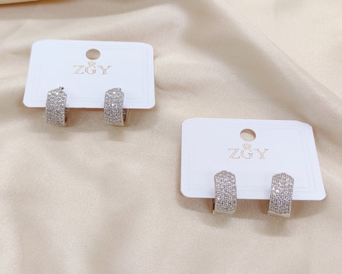 Brincos Folheados de Zircônia 1 dúzia com 12 pçs (B0210-1)