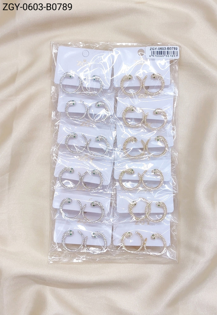 Brincos Folheados 1 Dúzia com 12 pças (ZGY-0603-B0789)