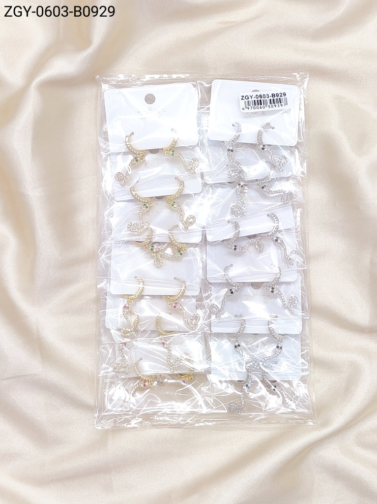 Brincos Folheados 1 Dúzia com 12 pças (ZGY-0603-B0929)