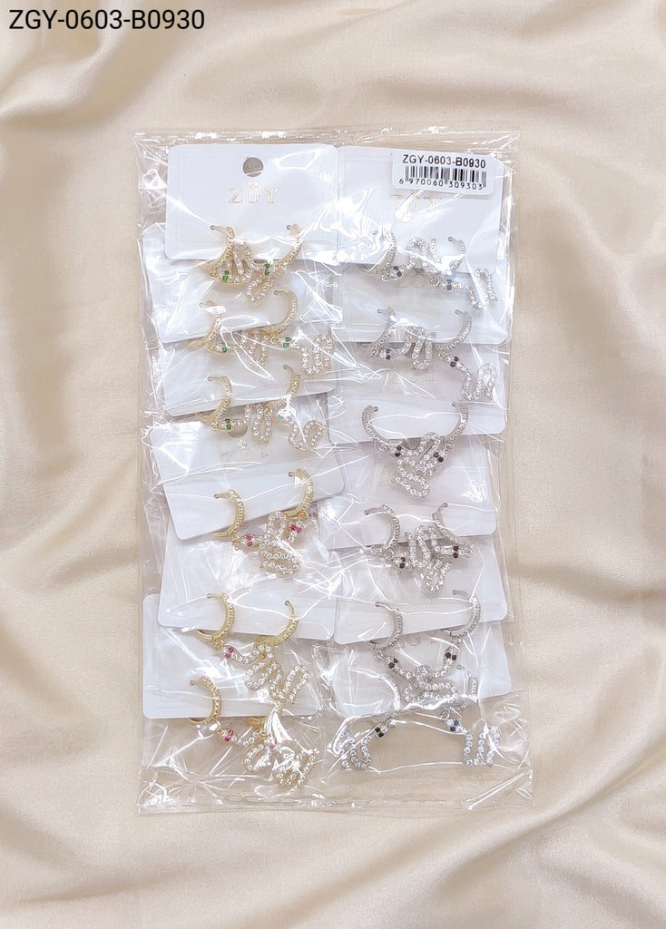 Brincos Folheados 1 Dúzia com 12 pças (ZGY-0603-B0930)