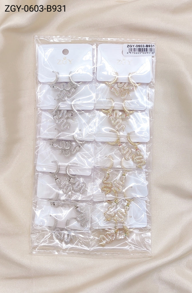 Brincos Folheados 1 Dúzia com 12 pças (ZGY-0603-B0931)