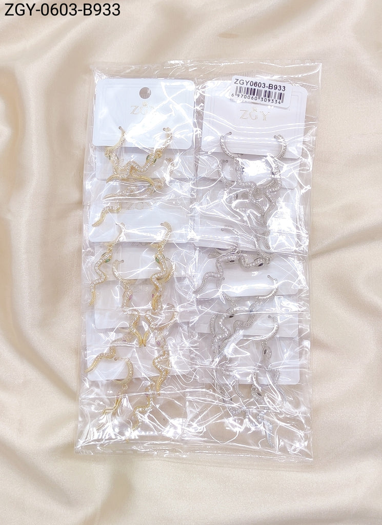 Brincos Folheados 1 Dúzia com 12 pças (ZGY-0603-B0933)