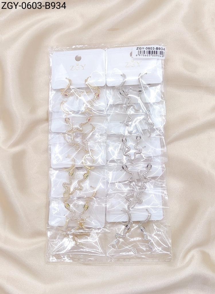 Brincos Folheados 1 Dúzia com 12 pças (ZGY-0603-B0934)