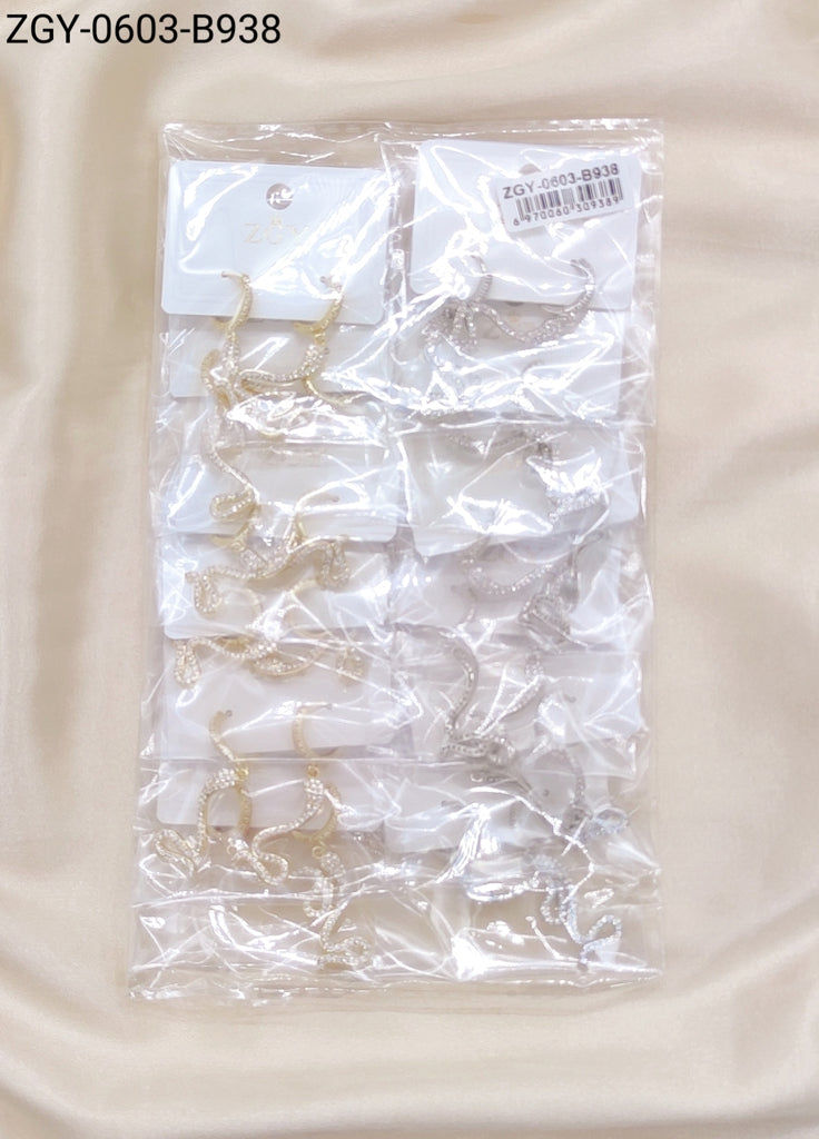 Brincos Folheados 1 Dúzia com 12 pças (ZGY-0603-B0938)