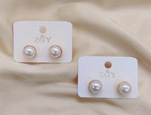 Carregar imagem no visualizador da galeria, Brincos Folheados de Pérolas 1 dúzia com 12 pçs (B1008-5)