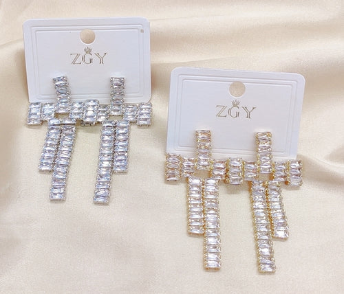 Brincos de Festa com Zircônia 1 Dúzia com 12 pçs  (ZGY0603-B1068)