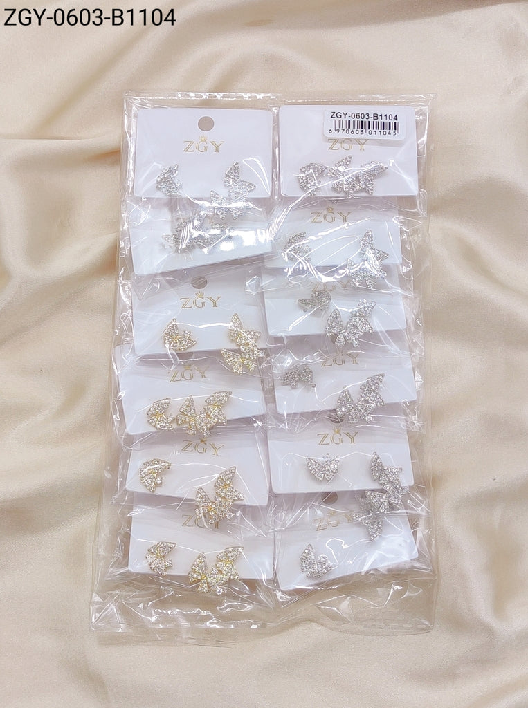 Brincos Folheados 1 Dúzia com 12 pças (ZGY-0603-1104)