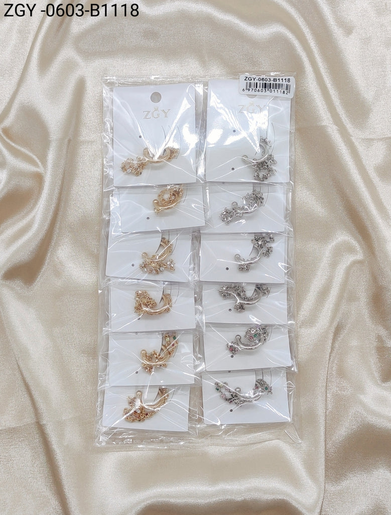Brincos Folheados 1 dúzia com 12 pçs (ZGY-0603-B1118)