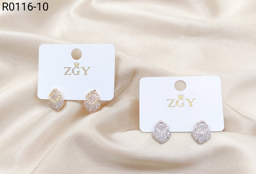 Brincos Folheados com Zircônia 1 Dúzia (R116-10)