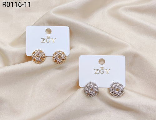 Brincos Folheados com Zircônia 1 Dúzia (R116-11)