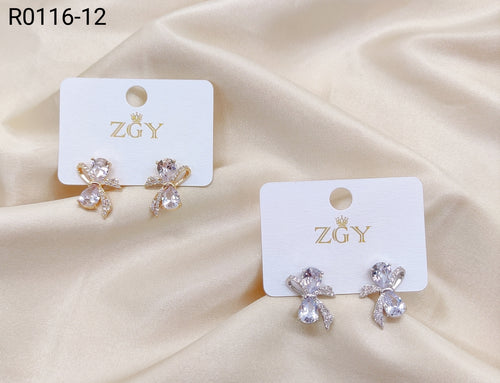 Brincos Folheados com Zircônia 1 Dúzia (R116-12)