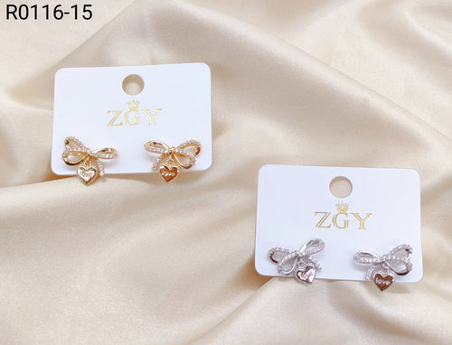 Brincos Folheados com Zircônia 1 Dúzia (R116-15)