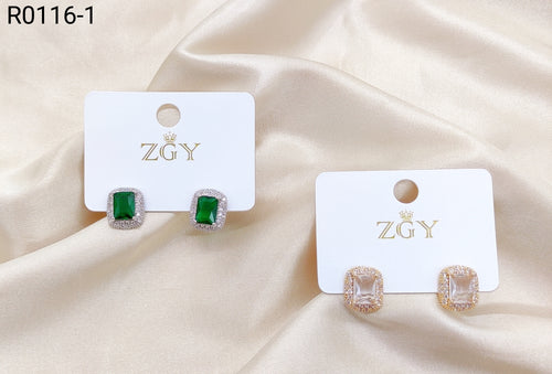 Brincos Folheados com Zircônia 1 Dúzia (R116-1)