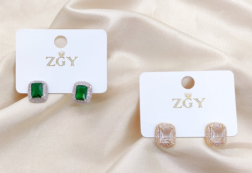 Brincos Folheados com Zircônia 1 Dúzia (R116-1)