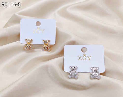 Brincos Folheados com Zircônia 1 Dúzia (R116-5)