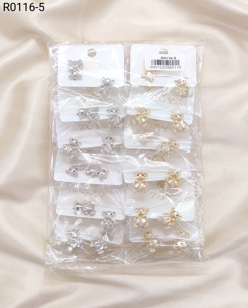 Brincos Folheados com Zircônia 1 Dúzia (R116-5)