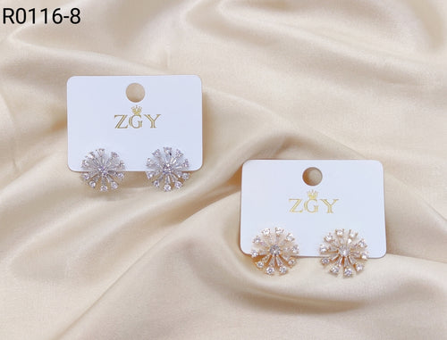 Brincos Folheados com Zircônia 1 Dúzia (R116-8)