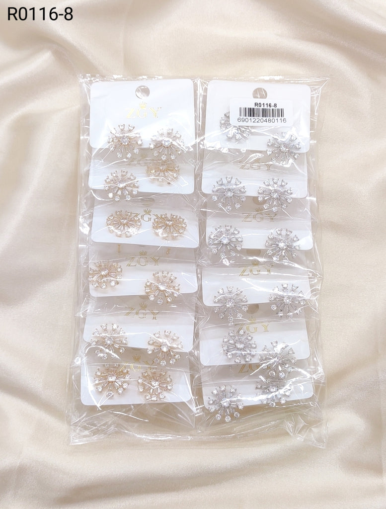 Brincos Folheados com Zircônia 1 Dúzia (R116-8)
