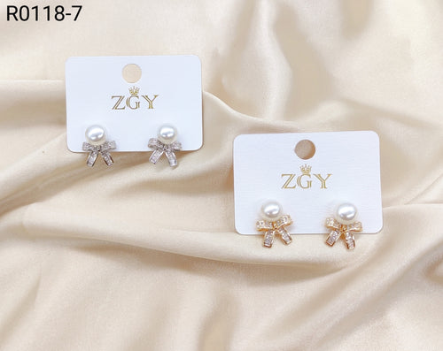 Brincos Folheados com Zircônia 1 Dúzia (R118-7)