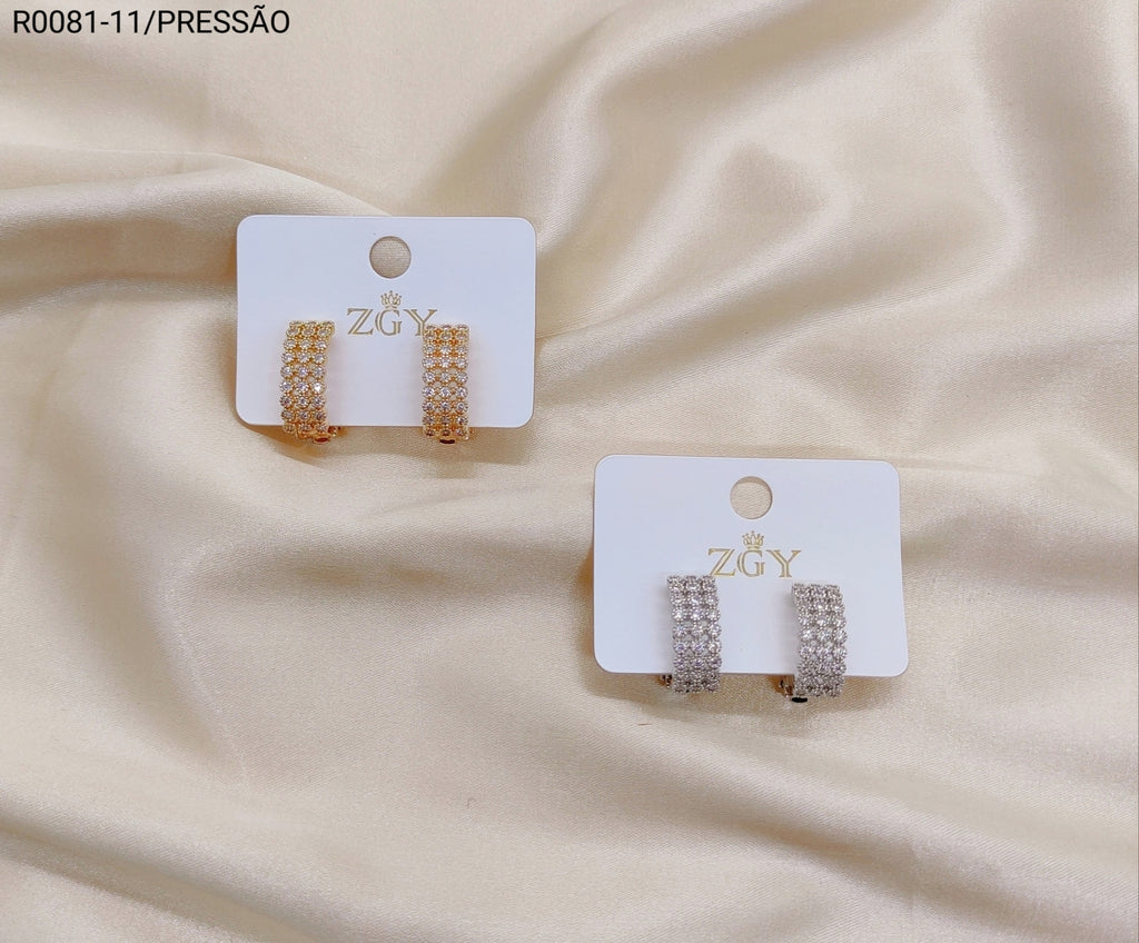 Brincos Folheados Pressão 1 dúzia com 12 pçs (R0081-11)