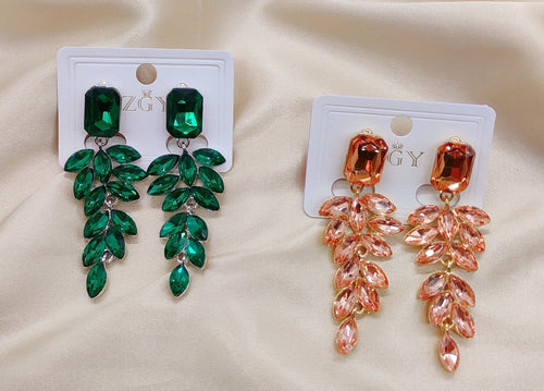 Brincos de Festa Folheados com Zircônia  1 Dúzia (B1220-10-Pressão)