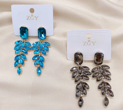 Brincos de Festa Folheados com Zircônia 1 Dúzia (B1220-10)