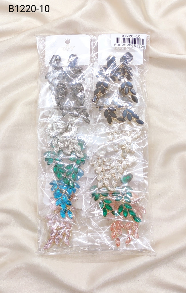 Brincos de Festa Folheados com Zircônia 1 Dúzia (B1220-10)