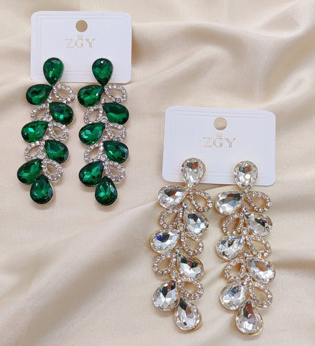 Brincos de Festa Folheados com Zircônia 1 Dúzia (B1220-12)