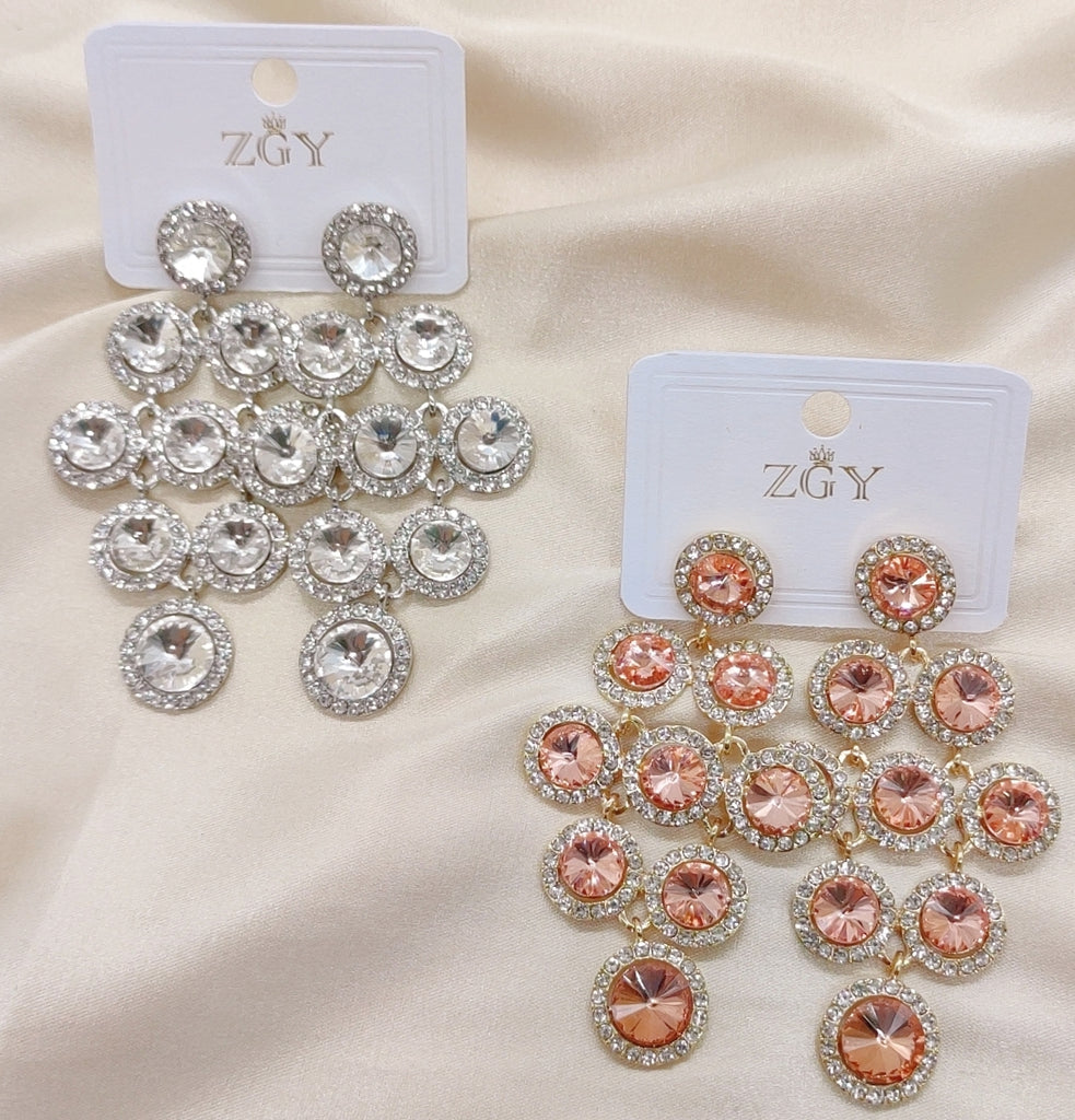 Brincos de Festa Folheados com Zircônia 1 Dúzia (B1220-13)