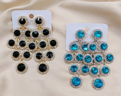 Brincos de Festa Folheados com Zircônia  1 Dúzia (B1220-13-Pressão)