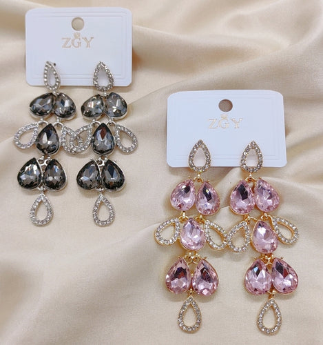 Brincos de Festa Folheados com Zircônia 1 Dúzia (B1220-14)