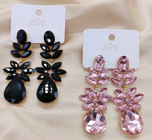 Brincos de Festa Folheados com Zircônia 1 Dúzia (B1220-16)