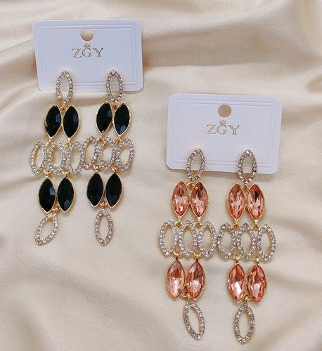 Brincos de Festa Folheados com Zircônia 1 Dúzia (B1220-17)