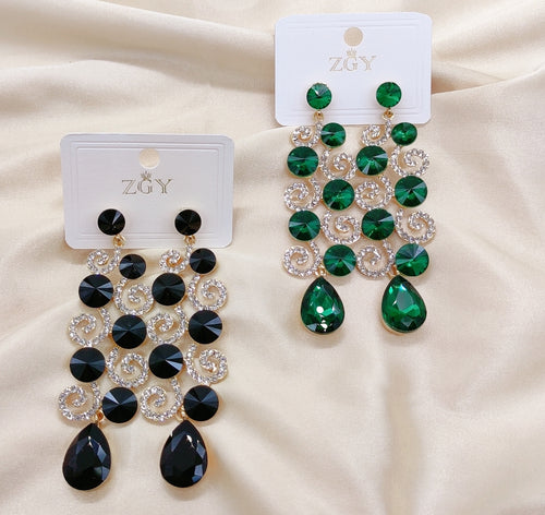 Brincos de Festa Folheados com Zircônia 1 Dúzia (B1220-18)