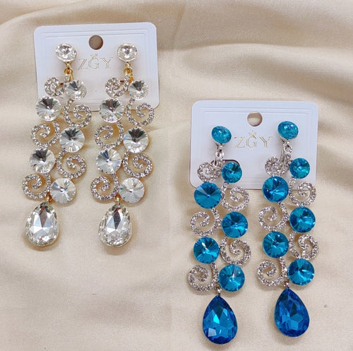 Brincos de Festa Folheados com Zircônia  1 Dúzia (B1220-18-Pressão)